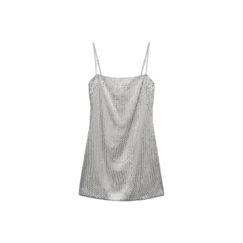 ZARA Slip Dresses Women's Silver