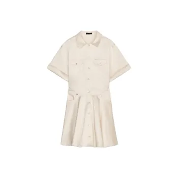 ZARA Short Sleeved Dress Women's Beige
