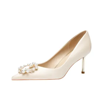 Lan Miao Slim Heel High Heels 6.5CM Women's Champagne