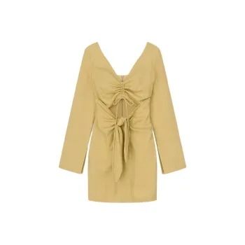 NANUSHKA FW23 GILIA Long Sleeved Dress Women's Oat