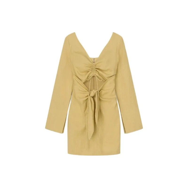 NANUSHKA FW23 GILIA Long Sleeved Dress Women's Oat-0
