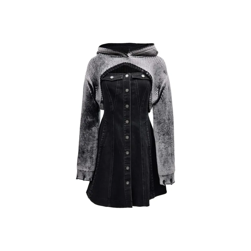 ONLY Long Sleeved Dresses Women's Dark Denim Gray-0