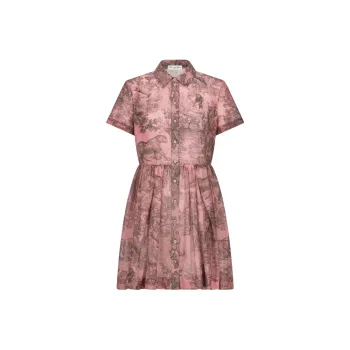DIOR Short Sleeved Dress Women's Pink