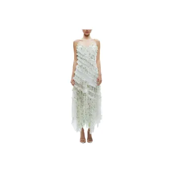 ALICE+OLIVIA Sondra Ruffled Maxi Dress