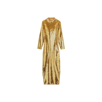 Sandro Long-Sleeved Dresses Women's Gold