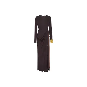 FENDI Front Panel Long Sleeved Maxi Dress