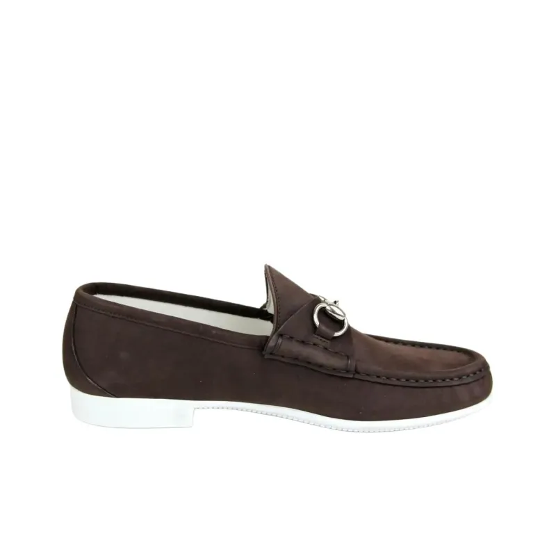 GUCCI Horsebit Loafers Men's Dark Brown-1
