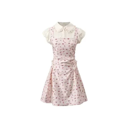 Lookinto Short Sleeved Dresses Women's Pink