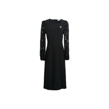 MISSSHINE Long Sleeved Dresses Women's Black