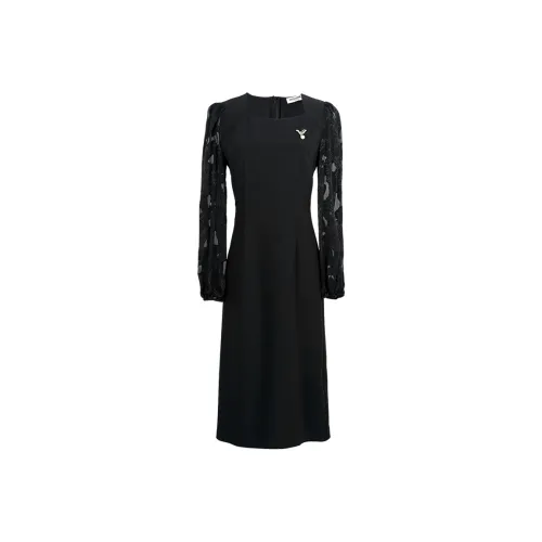 MISSSHINE Long-Sleeved Dresses Women's Black