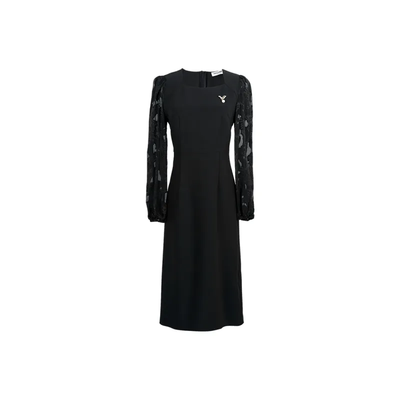 MISSSHINE Long Sleeved Dresses Women's Black-0