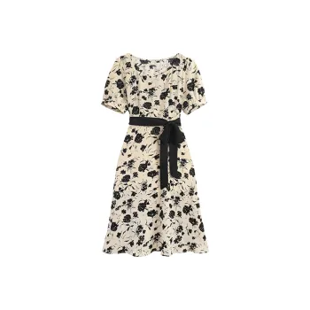/ Short Sleeved Dresses Women's Black