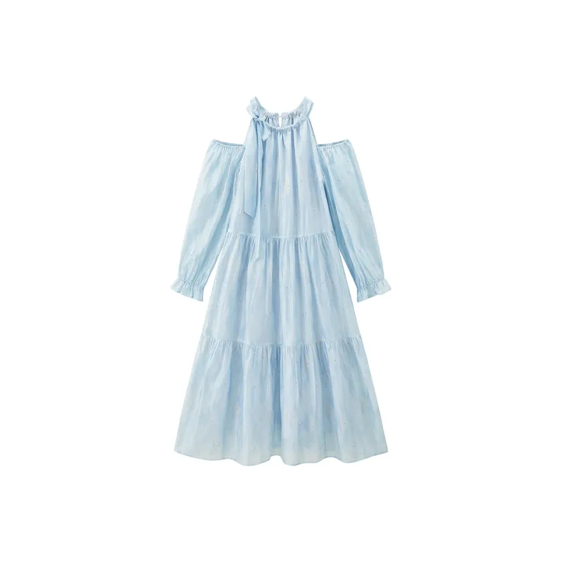 LEDIN Long Sleeved Dress Women's Blue-0