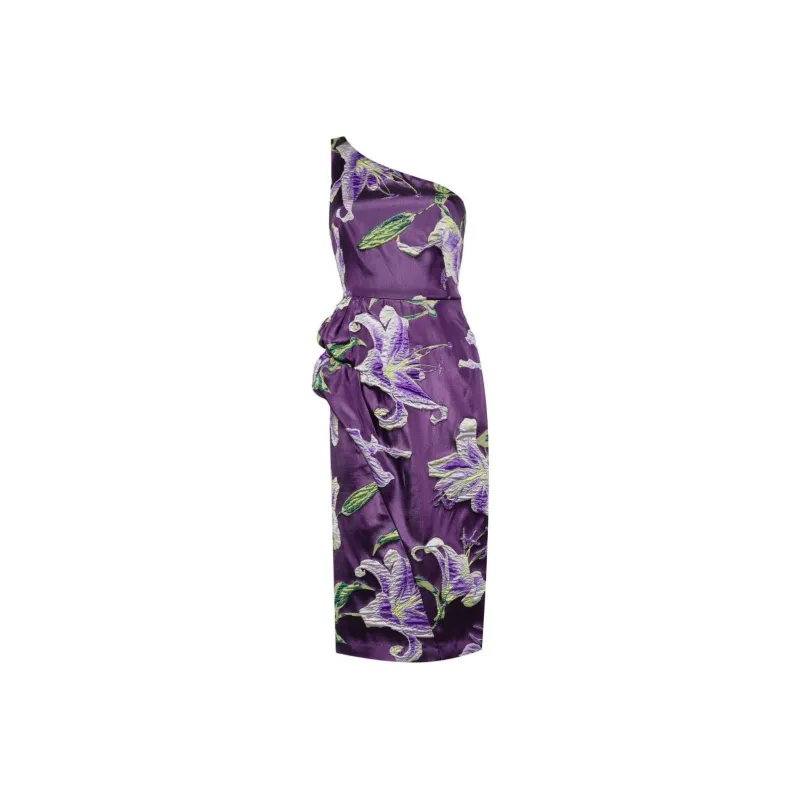 Marchesa Notte Square neck Draped Gown-0