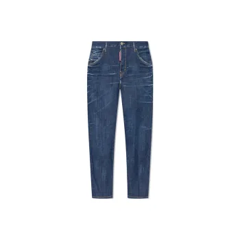 DSQUARED 2 Straight Leg Cropped Distressed Jeans