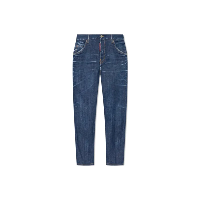DSQUARED 2 Straight Leg Cropped Distressed Jeans-0