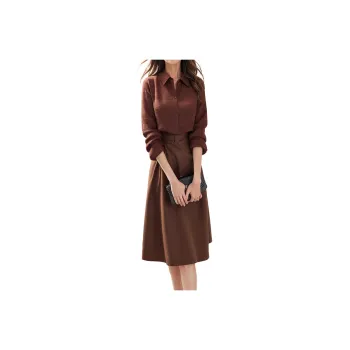 Mapping Long Sleeved Dresses Women's Brown