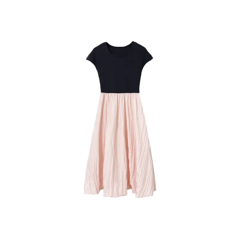 PAZZO Short Sleeved Dress Women's Black & Pink-0