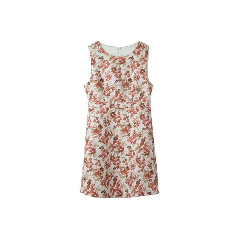 GOELIA Sleeveless Dress Women's Pink With Print-0