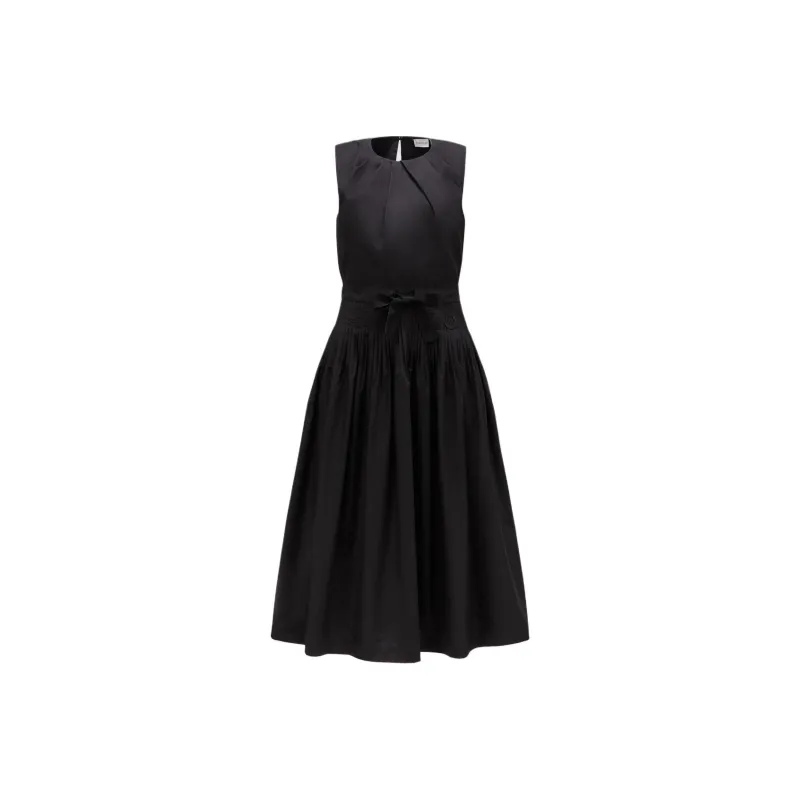 Moncler Pleated Taffeta Midi Dress-0