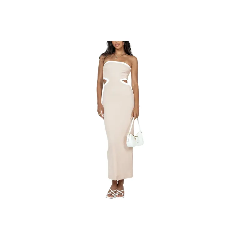 PRINCESS POLLY GRETA MAXI DRESS Sleeveless Dress Women's BEIGE/Beige-0