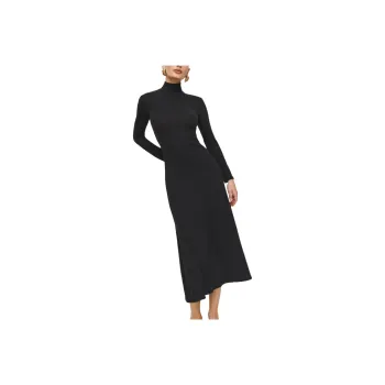 REFORMATION Cory Knit Dress Long-Sleeved Dresses Women's Black