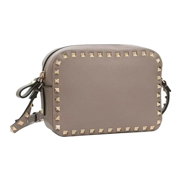 Valentino Leather Camera Bag, Crossbody Bag, Shoulder Bag Mini Women's Gray-2