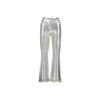Jacquemus Jeans Women's Silvery White