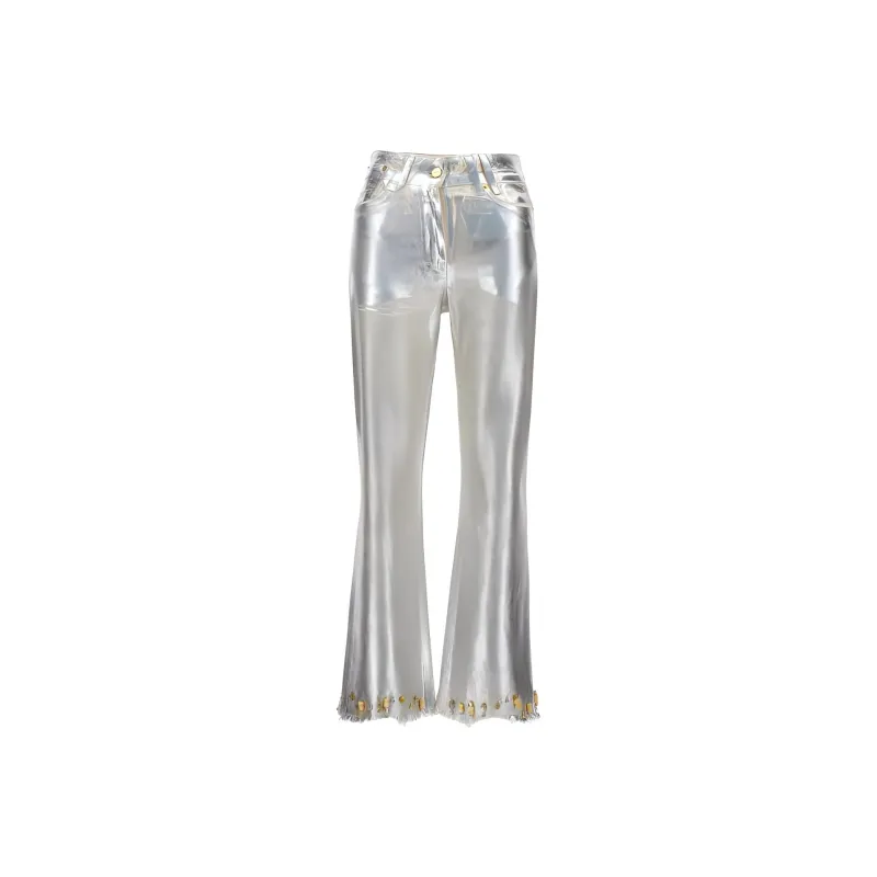 Jacquemus Jeans Women's Silvery White-0