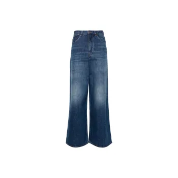 Chloé Logo Patch Wide Leg Jeans