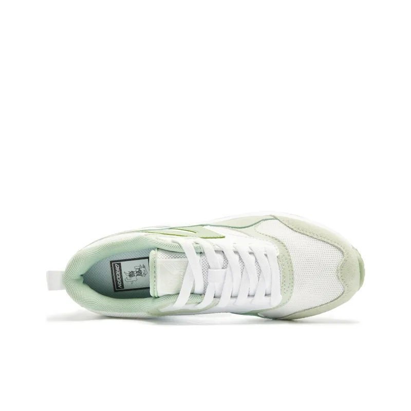 QIAODAN Abrasion Resistant Lightweight Height Increasing Low Top Casual Shoes Women's Jordan White Celadon-3