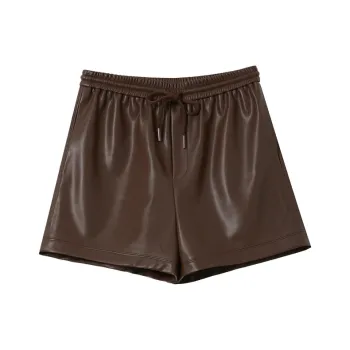 Mambe Casual Leather Shorts Women's