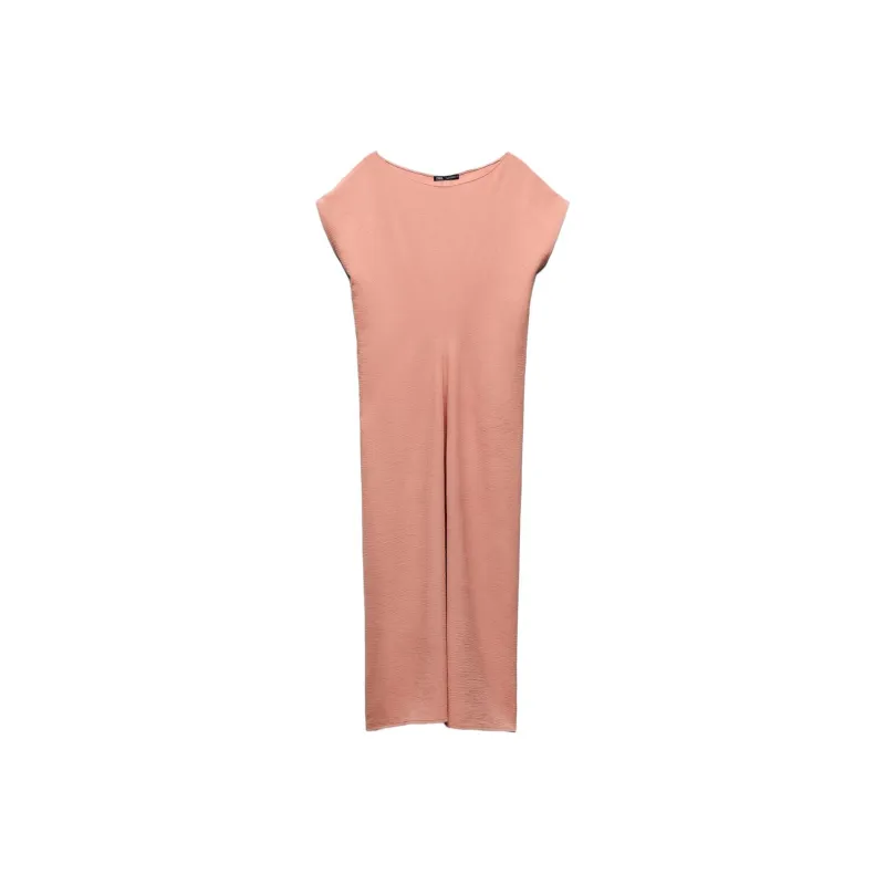 ZARA Short-Sleeved Dresses Women's Pink-0