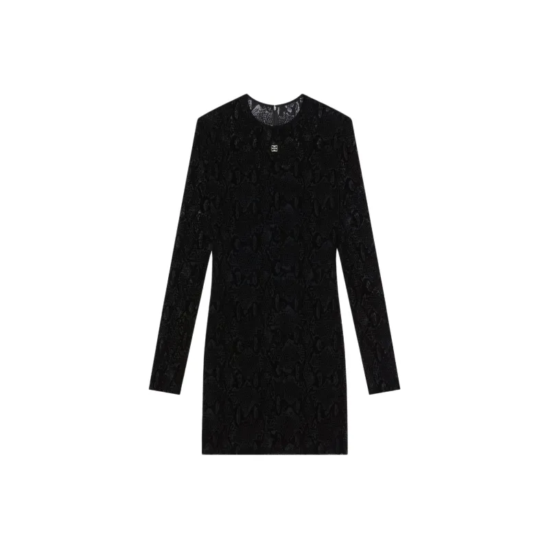 Givenchy Flocked Mini Dress 'Black'-0
