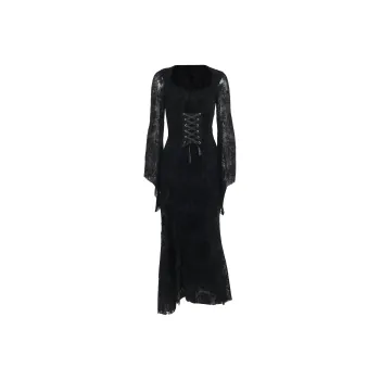 Bubble Trap Long-Sleeved Dresses Women's Black