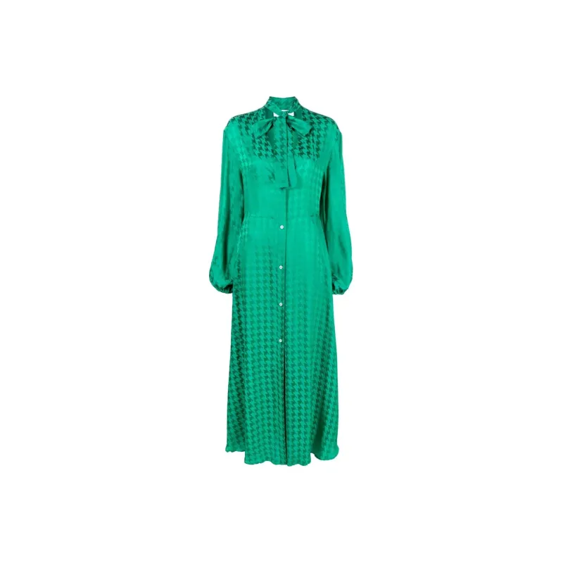 MSGM Long-Sleeved Dresses Women's Emerald Green-0