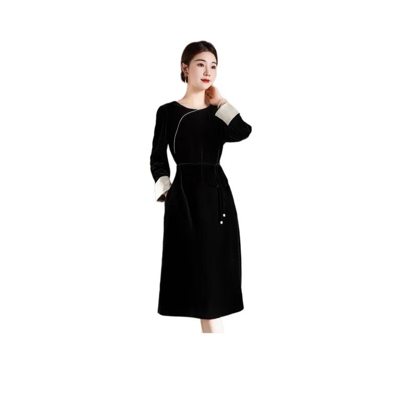 Ink Beauty Long Sleeved Dresses Women's Black-0