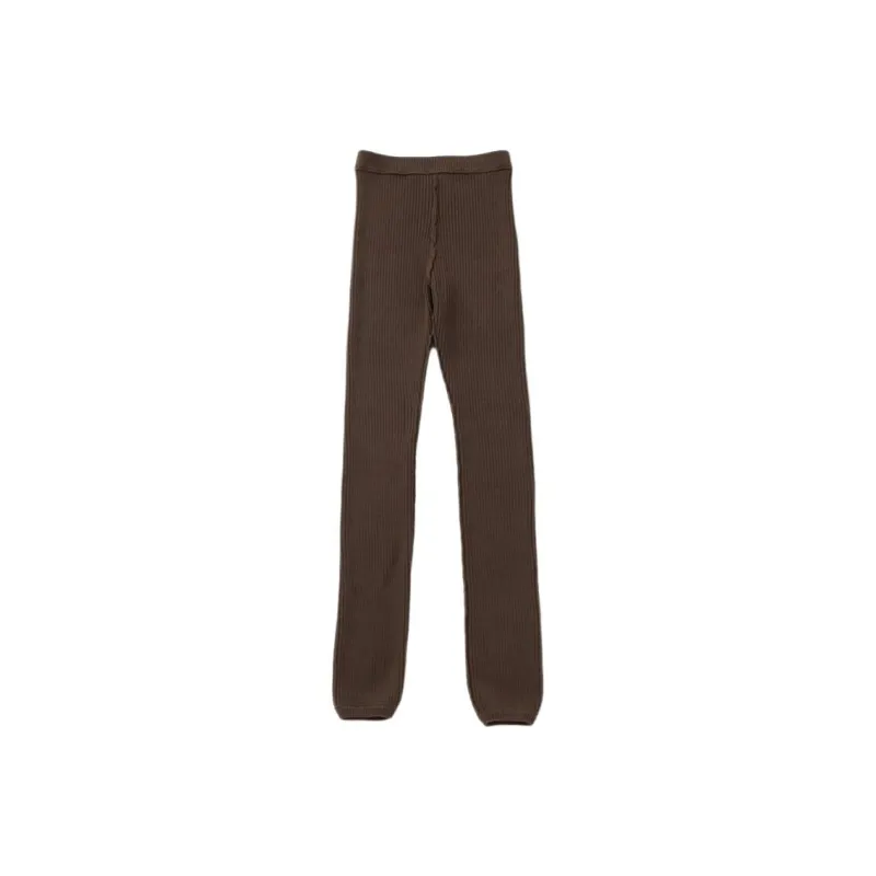 PLAGE Knitted Sports Pants Women's Brown-0