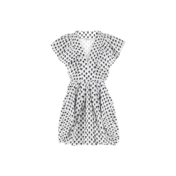PHILOSOPHY DI LORENZO SERAFINI Floral Printed V Neck Dress