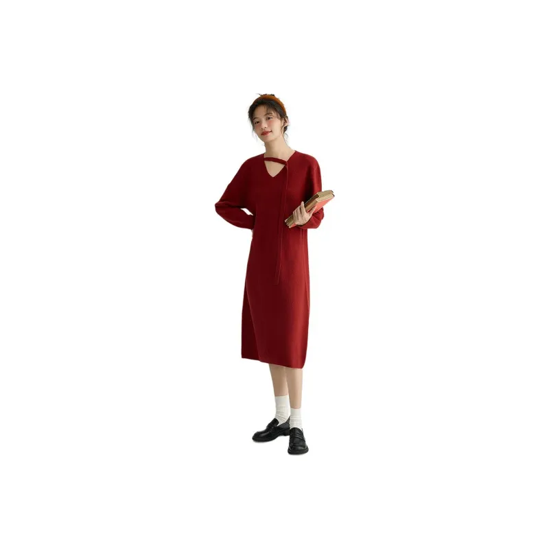 Demana Long Sleeved Dress Women's Maroon-0