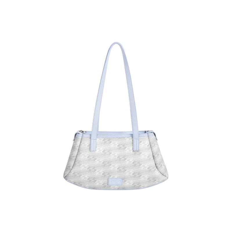 OMTO PVC Handbag, Shoulder Bag Regular Women's Cream Gray/Berry Black-0