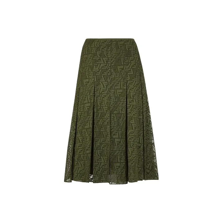 FENDI Casual Long Skirts Women's Green-0