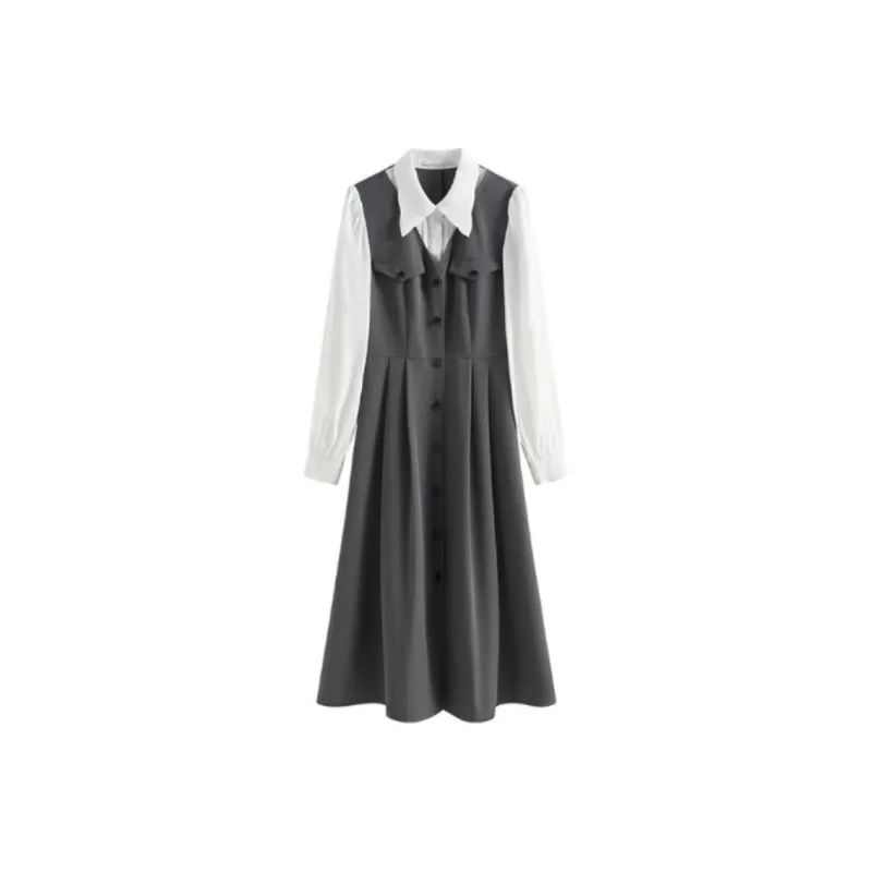 FANSILANEN Long-Sleeved Dresses Women's Silent Gray-0