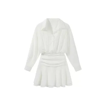 Udon House Long Sleeved Dress Women's White