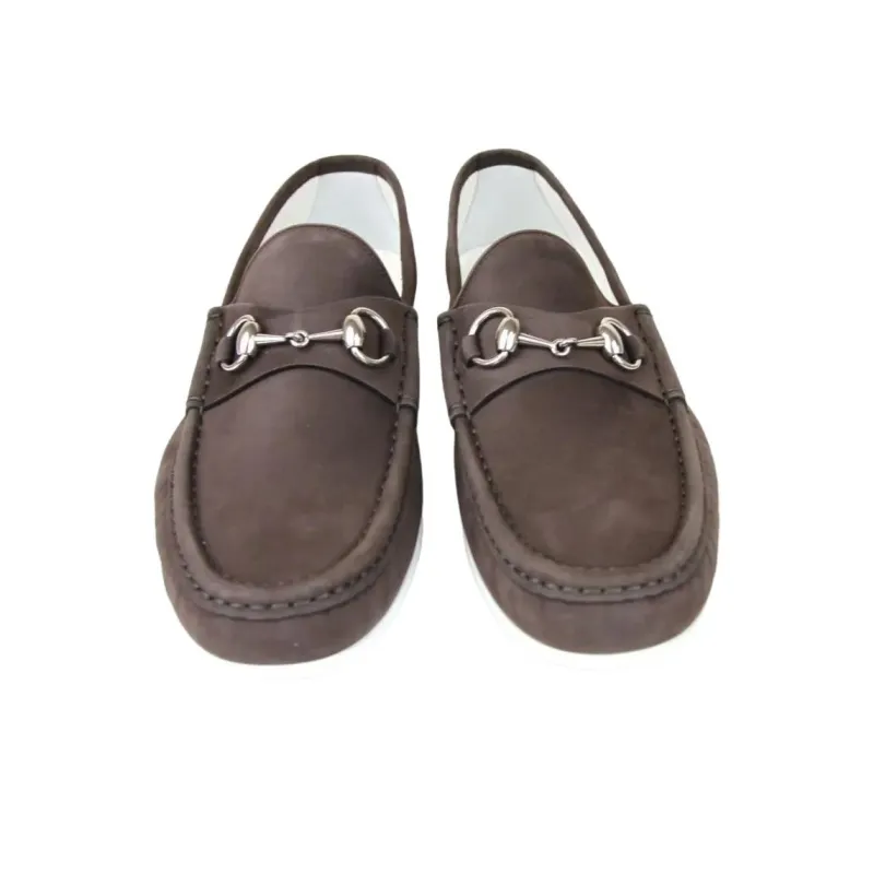 GUCCI Horsebit Loafers Men's Dark Brown-4