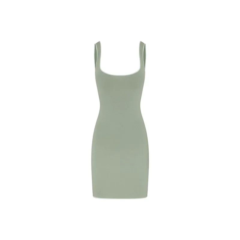 SKIMS SEAMLESS MODAL TANK MINI DRESS Slip Dresses Women's MINERAL/Mineral-0