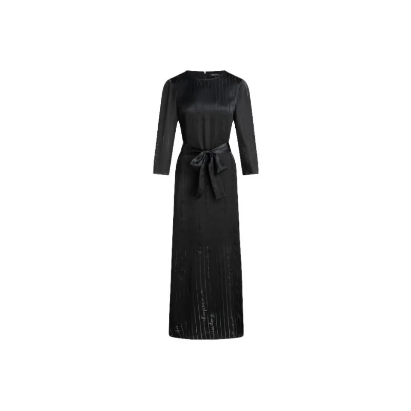 ARMANI EXCHANGE Logo embroidered Satin Midi Dress-0