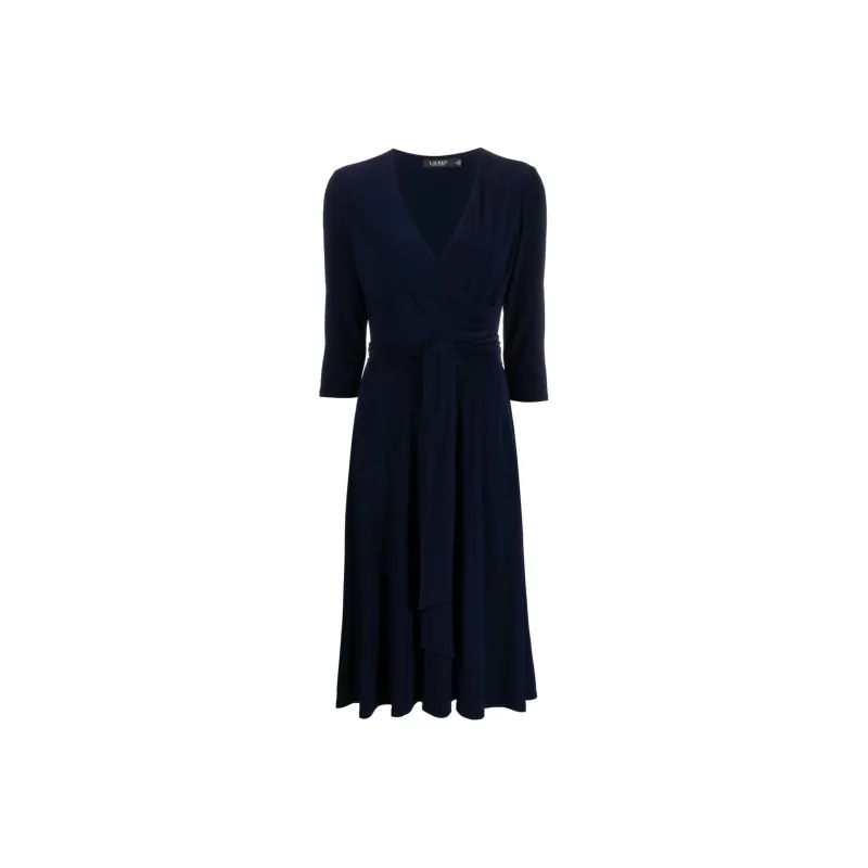 Polo Ralph Lauren V Neck Tied Waist Dress-0