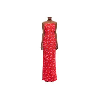 Rotate Flower Printed Maxi Slip Dress