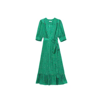 Sandro Short Sleeved Dresses Women's Green
